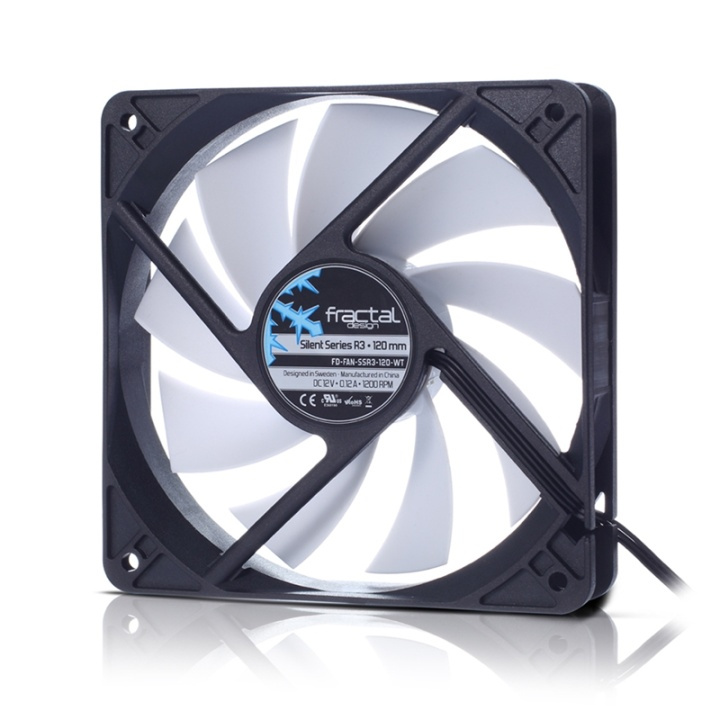 Fractal Design Silent Series R3 120 mm Fan 12 cm Svart, Vit in de groep COMPUTERS & RANDAPPARATUUR / Computeronderdelen / Koeling / Chassisventilatoren bij TP E-commerce Nordic AB (A14371)