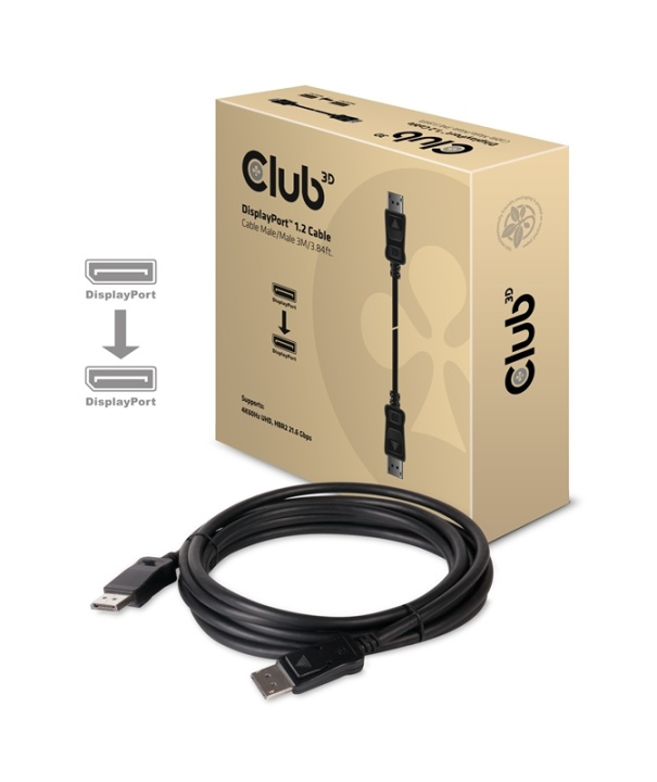 CLUB3D Displayport 1.2 Cable M/M 3Meter 4K60Hz 21.6Gbps in de groep COMPUTERS & RANDAPPARATUUR / Computerkabels / DisplayPort / Kabels bij TP E-commerce Nordic AB (A14566)