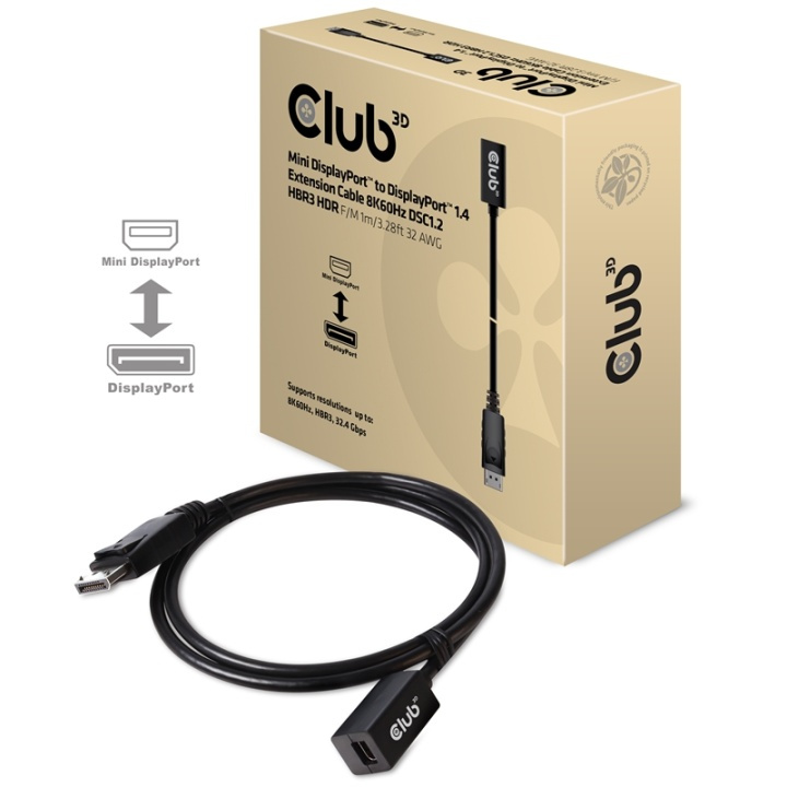 CLUB3D cac-1120 1 m Mini DisplayPort DisplayPort Svart in de groep COMPUTERS & RANDAPPARATUUR / Computerkabels / DisplayPort / Kabels bij TP E-commerce Nordic AB (A14569)