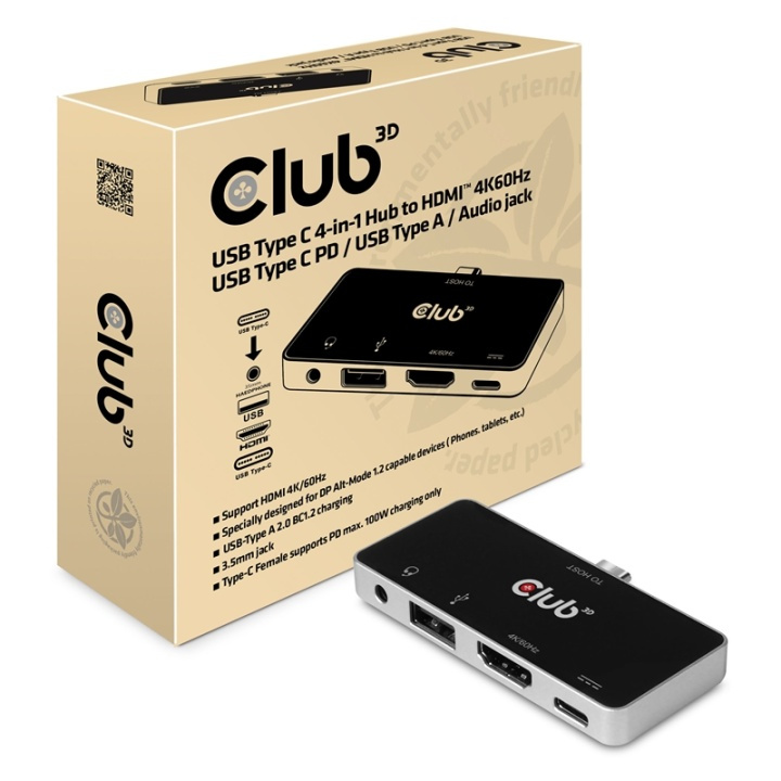 CLUB3D csv-1591 Dockning USB 3.2 Gen 1 (3.1 Gen 1) Type-C Svart, Krom in de groep COMPUTERS & RANDAPPARATUUR / Laptops & accessoires / Docking station bij TP E-commerce Nordic AB (A14584)