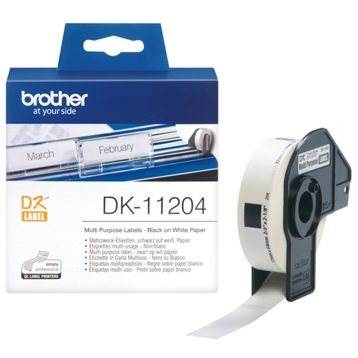 Brother DK-11204 etikett-tejp Svart på vitt in de groep COMPUTERS & RANDAPPARATUUR / Printers & Accessoires / Printers / Label machines & Accessoires / Etiketten bij TP E-commerce Nordic AB (A14654)