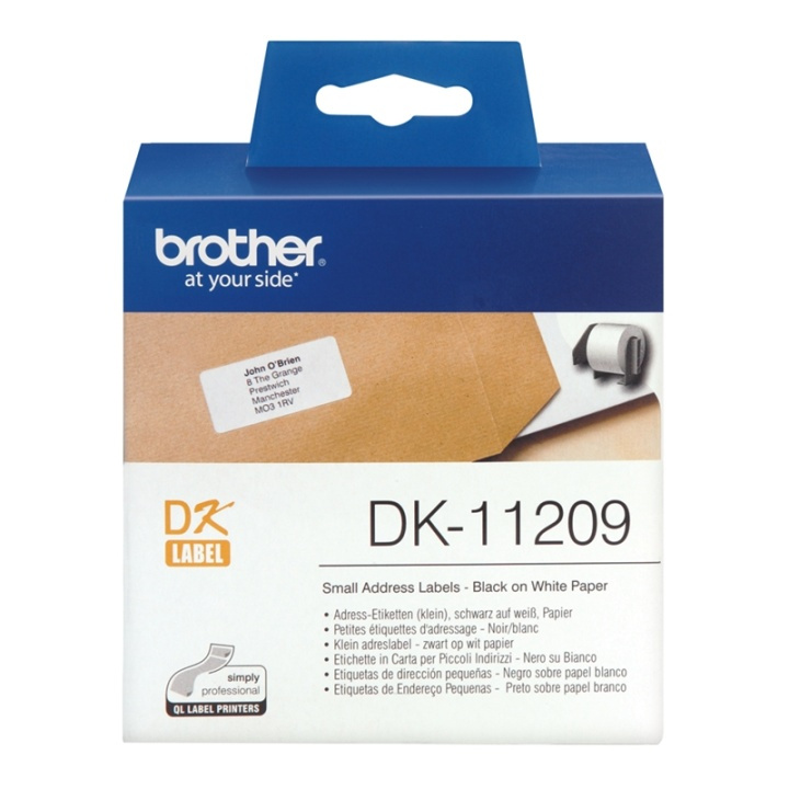 Brother DK-11209 etikett-tejp Svart på vitt in de groep COMPUTERS & RANDAPPARATUUR / Printers & Accessoires / Printers / Label machines & Accessoires / Etiketten bij TP E-commerce Nordic AB (A14656)