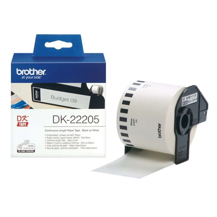 Brother DK-22205 etikett-tejp Svart på vitt in de groep COMPUTERS & RANDAPPARATUUR / Printers & Accessoires / Printers / Label machines & Accessoires / Etiketten bij TP E-commerce Nordic AB (A14657)