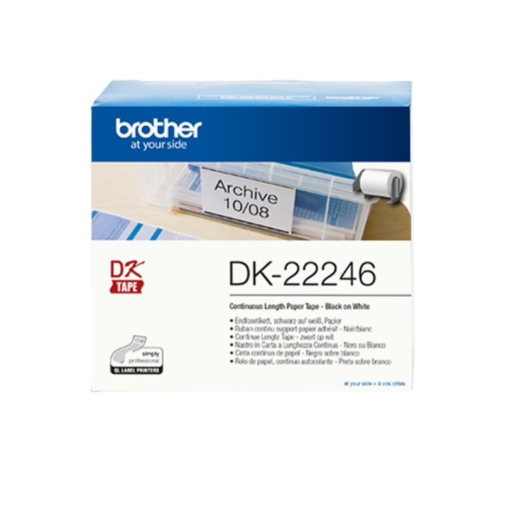 Brother DK-22246 etikett-tejp Svart på vitt in de groep COMPUTERS & RANDAPPARATUUR / Printers & Accessoires / Printers / Label machines & Accessoires / Etiketten bij TP E-commerce Nordic AB (A14658)