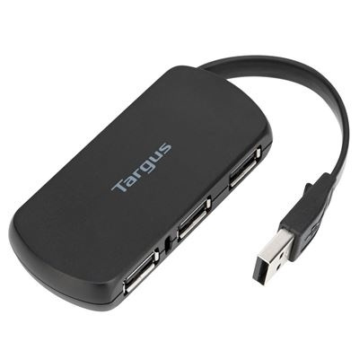 Targus ACH114EU gränssnittshubbar USB 2.0 480 Mbit/s Svart in de groep COMPUTERS & RANDAPPARATUUR / Computeraccessoires / USB-hubs bij TP E-commerce Nordic AB (A14779)