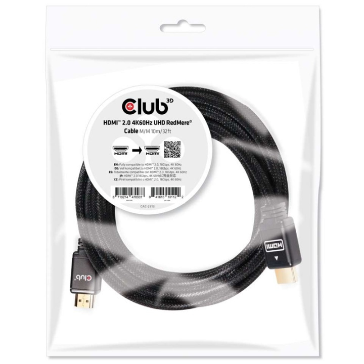 CLUB3D HDMI 2.0 4K60Hz RedMere cable 10m/32.8ft in de groep HOME ELECTRONICS / Kabels & Adapters / HDMI / Kabels bij TP E-commerce Nordic AB (A14790)