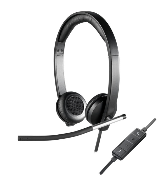 Logitech H650E Headset Huvudband Svart, Silver in de groep COMPUTERS & RANDAPPARATUUR / Computeraccessoires / Koptelefoon bij TP E-commerce Nordic AB (A14876)