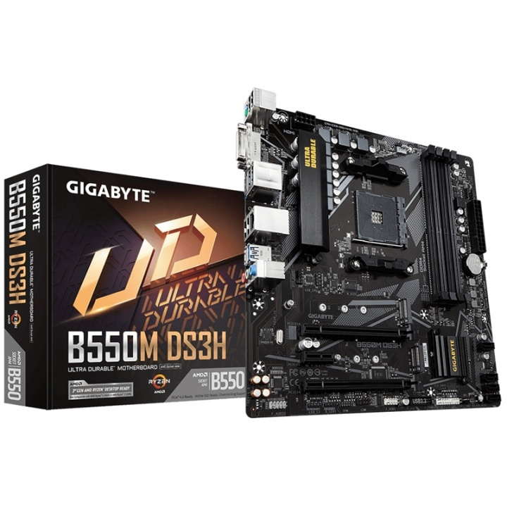 Gigabyte B550M DS3H AMD B550 Uttag AM4 micro ATX in de groep COMPUTERS & RANDAPPARATUUR / Computeronderdelen / Moederbord bij TP E-commerce Nordic AB (A15159)