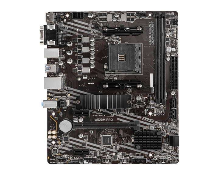 MSI A520M PRO moderkort AMD A520 Uttag AM4 micro ATX in de groep COMPUTERS & RANDAPPARATUUR / Computeronderdelen / Moederbord bij TP E-commerce Nordic AB (A15169)