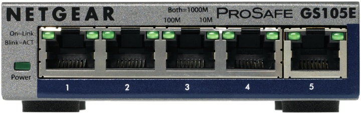 Netgear GS105E-200PES nätverksswitchar hanterad L2/L3 Gigabit Ethernet (10/100/1 in de groep COMPUTERS & RANDAPPARATUUR / Netwerk / Schakelaars / 10/100/1000Mbps bij TP E-commerce Nordic AB (A15267)