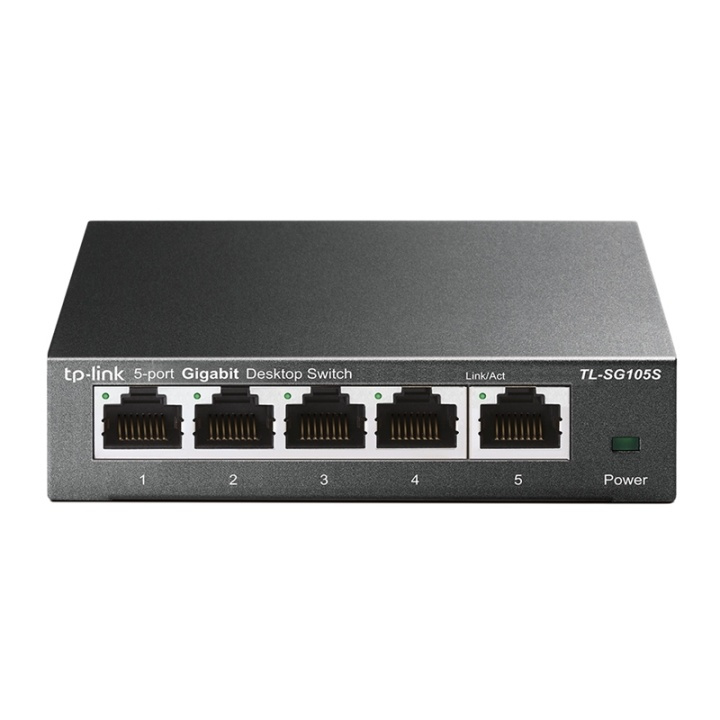 TP-LINK TL-SG105S Ohanterad L2 Gigabit Ethernet (10/100/1000) Svart in de groep COMPUTERS & RANDAPPARATUUR / Netwerk / Schakelaars bij TP E-commerce Nordic AB (A15290)