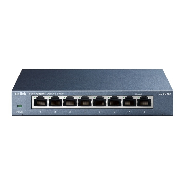 TP-LINK TL-SG108 Ohanterad Gigabit Ethernet (10/100/1000) Svart in de groep COMPUTERS & RANDAPPARATUUR / Netwerk / Schakelaars bij TP E-commerce Nordic AB (A15291)