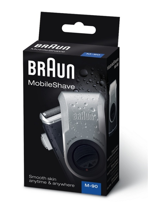 Braun MobileShave PocketGo M90 Blå, Silver in de groep BEAUTY & HEALTH / Haar & Styling / Scheren & Trimmen / Scheerapparaten bij TP E-commerce Nordic AB (A15365)
