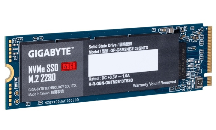 Gigabyte GP-GSM2NE3128GNTD SSD-hårddisk M.2 128 GB PCI Express 3.0 NVMe in de groep COMPUTERS & RANDAPPARATUUR / Computeronderdelen / Harde schijven / Koeling bij TP E-commerce Nordic AB (A15522)