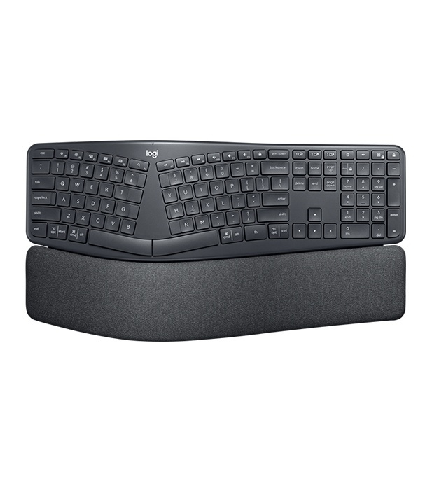 Logitech Ergo K860 tangentbord Trådlös RF + Bluetooth QWERTY Nordic Svart in de groep COMPUTERS & RANDAPPARATUUR / Muizen en toetsenborden / Toetsenborden / Draadloos bij TP E-commerce Nordic AB (A15626)