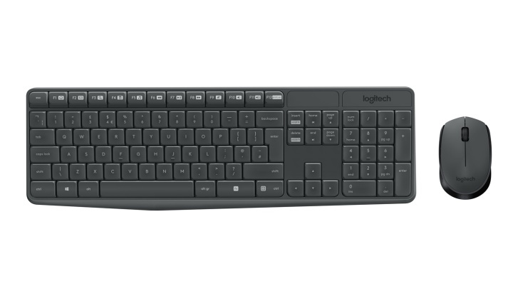 Logitech MK235 tangentbord RF Trådlös QWERTY Amerikanskt internationellt Grå in de groep COMPUTERS & RANDAPPARATUUR / Muizen en toetsenborden / Toetsenborden / Draadloos bij TP E-commerce Nordic AB (A15629)