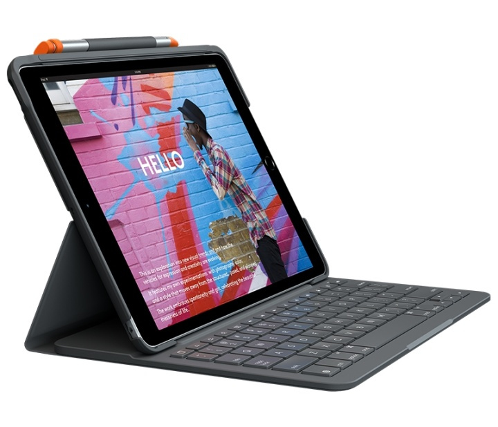 Logitech Slim Folio grafit Bluetooth QWERTY Dansk, Finsk, Norsk, Svensk in de groep SMARTPHONE & TABLETS / Tablet bescherming / Apple iPad bij TP E-commerce Nordic AB (A15657)