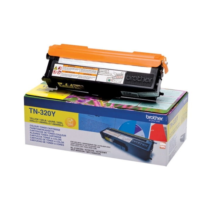 Brother TN-320Y Tonerkassett 1 styck Original Gul in de groep COMPUTERS & RANDAPPARATUUR / Printers & Accessoires / Inkt & Toner / Toner / Brother bij TP E-commerce Nordic AB (A15715)