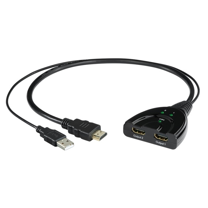 Hama HDMI Splitter 2x Poorten in de groep HOME ELECTRONICS / Kabels & Adapters / HDMI / Adapters bij TP E-commerce Nordic AB (A16266)