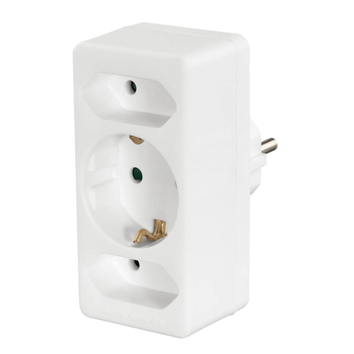 HAMA Multi Plug 3-way White in de groep HUISHOUDEN & TUIN / Elektriciteit & Verlichting / Stekkerblokken bij TP E-commerce Nordic AB (A16354)