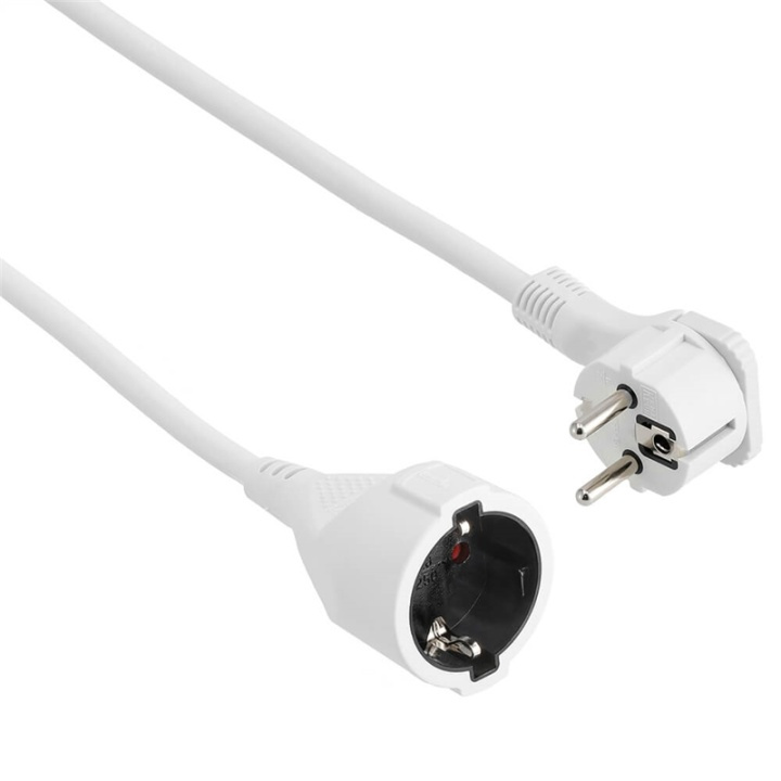 HAMA Extension Cable Earthed 5.0m White in de groep HUISHOUDEN & TUIN / Elektriciteit & Verlichting / Verlengkabels bij TP E-commerce Nordic AB (A16356)