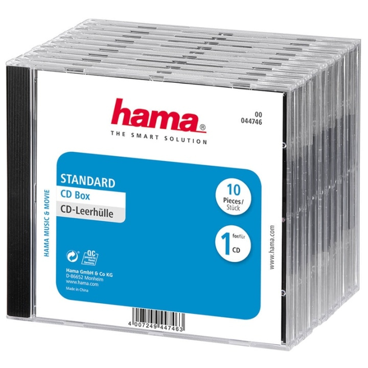 HAMA CD-Box Standard 10-pack in de groep HOME ELECTRONICS / Opslagmedia / CD/DVD/BD-schijven / Cd/dvd-opslag bij TP E-commerce Nordic AB (A16428)