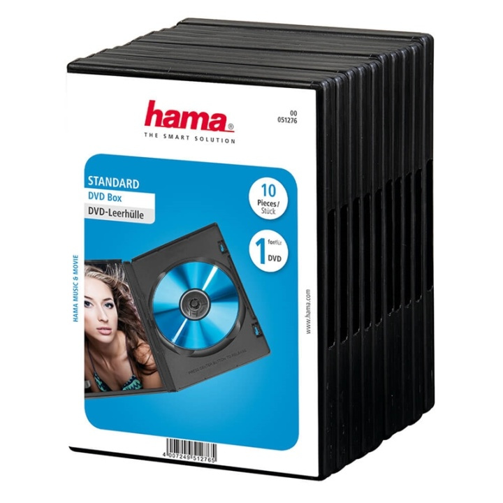 HAMA DVD-Box Svart 10-pack in de groep HOME ELECTRONICS / Opslagmedia / CD/DVD/BD-schijven / Cd/dvd-opslag bij TP E-commerce Nordic AB (A16432)