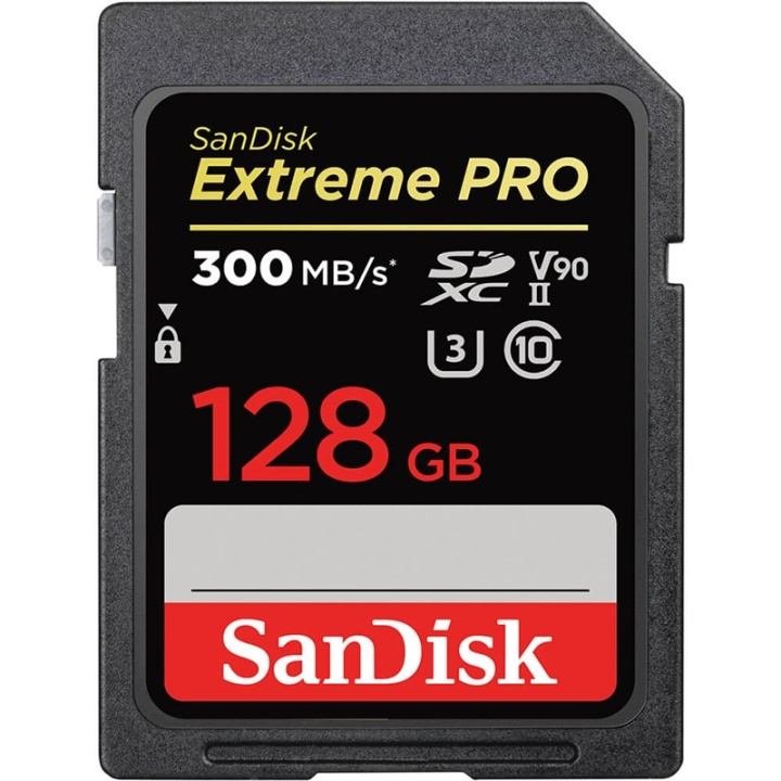 SANDISK SDXC Extreme Pro 128GB 300MB/s UHS-II V90 in de groep HOME ELECTRONICS / Opslagmedia / Geheugenkaarten / SD/SDHC/SDXC bij TP E-commerce Nordic AB (A16439)