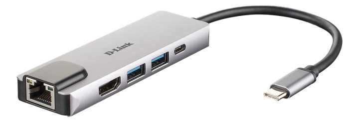 5-in-1 USB-C Hub with HDMI/Ethernet and Power Delivery in de groep COMPUTERS & RANDAPPARATUUR / Computeraccessoires / USB-hubs bij TP E-commerce Nordic AB (A16579)