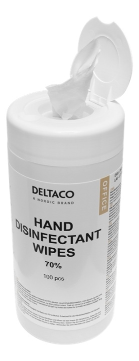 DELTACO Hand disinfectant wet wipes, 100 pc in de groep BEAUTY & HEALTH / Gezondheidszorg / handdesinfectie bij TP E-commerce Nordic AB (A16648)