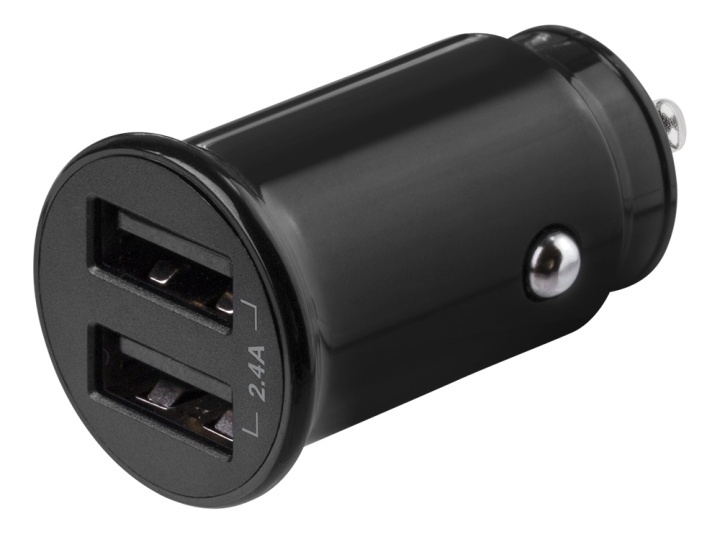 DELTACO 12/24 V USB car charger with compact size and dual USB-A ports in de groep SMARTPHONE & TABLETS / Opladers & Kabels / Autoladers / Autoladers USB bij TP E-commerce Nordic AB (A16659)