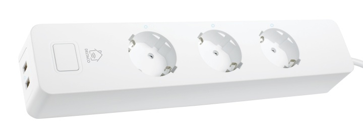DELTACO SMART HOMEDELT Smart Branch Socket, 3xCEE 7/4, USB-A 2A, White in de groep HUISHOUDEN & TUIN / Elektriciteit & Verlichting / Stekkerblokken bij TP E-commerce Nordic AB (A16700)