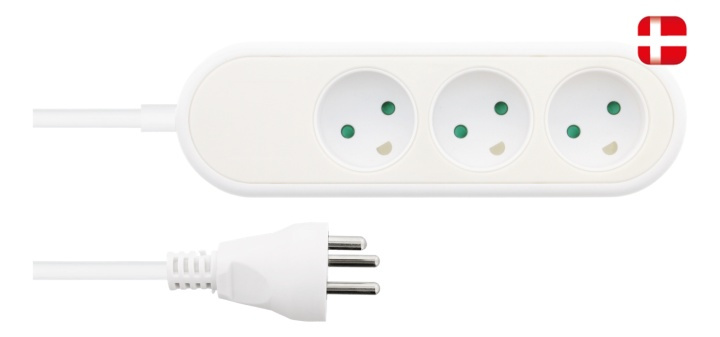 Nordic Quality Danish power outlet with 3 earthed sockets, PVC cable ( in de groep HUISHOUDEN & TUIN / Elektriciteit & Verlichting / Stekkerblokken bij TP E-commerce Nordic AB (A16724)
