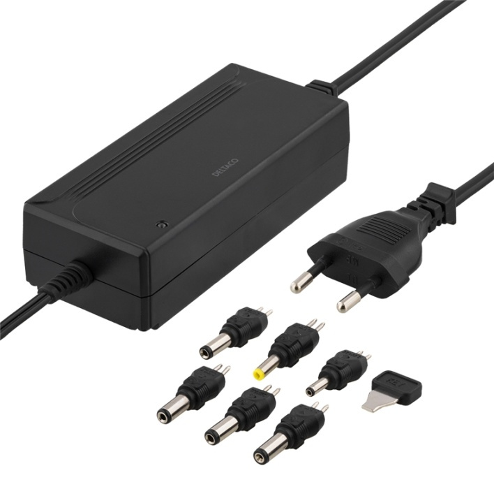 DELTACO power supply 100-240 V, 5-15 V DC 3 A, max 36 W, 6 tips, black in de groep COMPUTERS & RANDAPPARATUUR / Laptops & accessoires / Computeroplader / Laptop oplader / Universal bij TP E-commerce Nordic AB (A16734)