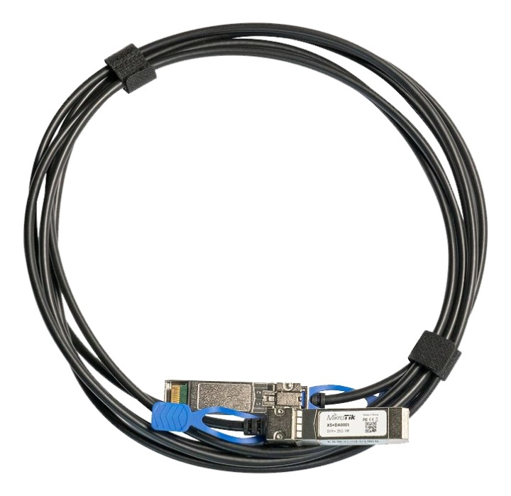 MikroTik XS+DA0001 SFP/SFP+/SFP28 direct attach cable 1m in de groep COMPUTERS & RANDAPPARATUUR / Computerkabels / Netwerkkabels / Glasvezelbekabeling bij TP E-commerce Nordic AB (A16827)