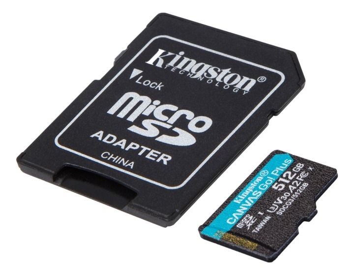 Kingston 512GB microSDXC Canvas Go Plus 170R A2 U3 V30 Card + ADP in de groep HOME ELECTRONICS / Opslagmedia / Geheugenkaarten / MicroSD/HC/XC bij TP E-commerce Nordic AB (A16874)