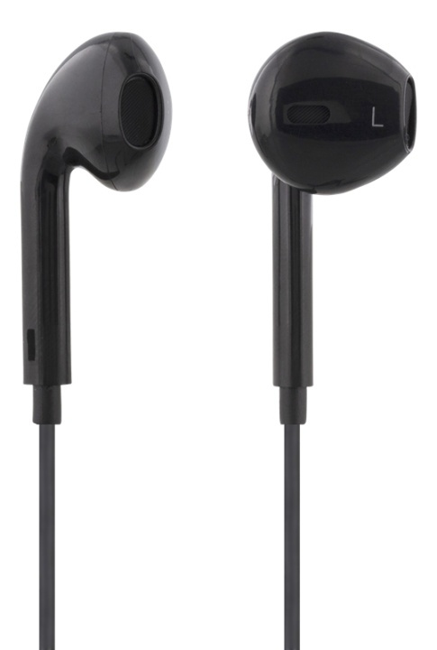 STREETZ semi-in-ear headset, answer button, 3.5mm, microphone, black in de groep HOME ELECTRONICS / Audio & Beeld / Koptelefoon & Accessoires / Koptelefoon bij TP E-commerce Nordic AB (A16936)