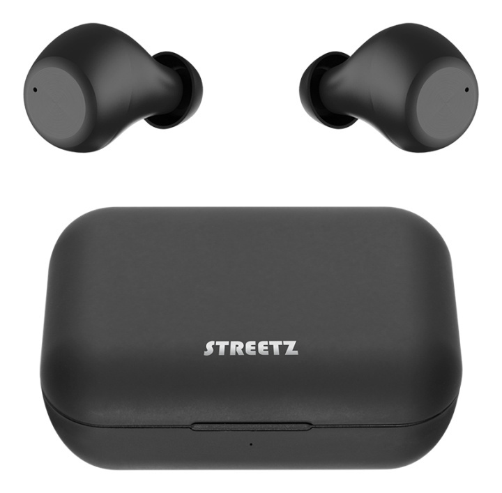 STREETZ Wireless in-ear earbuds with charging case, BT 5, TWS, black in de groep HOME ELECTRONICS / Audio & Beeld / Koptelefoon & Accessoires / Koptelefoon bij TP E-commerce Nordic AB (A16948)