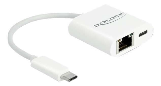 Delock USB Type-C™ Adapter zu Gigabit LAN 10/100/1000 Mbps mit Power D in de groep COMPUTERS & RANDAPPARATUUR / Computerkabels / USB / USB-C bij TP E-commerce Nordic AB (A17046)