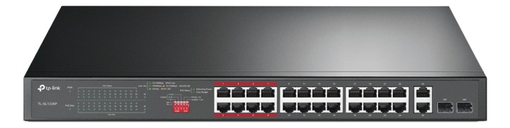 26-Port 10/100Mbps PoE+ Switch, 24 10/100Mbps PoE+ Ports, 2 Gigabit RJ in de groep COMPUTERS & RANDAPPARATUUR / Netwerk / Schakelaars bij TP E-commerce Nordic AB (A17063)