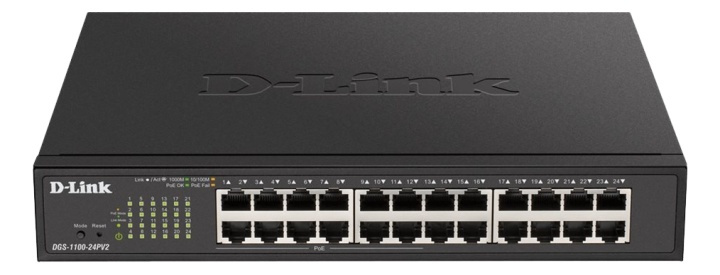 D-Link 24-Port PoE Gigabit Smart Managed Switch in de groep COMPUTERS & RANDAPPARATUUR / Netwerk / Schakelaars / 10/100/1000Mbps bij TP E-commerce Nordic AB (A17076)