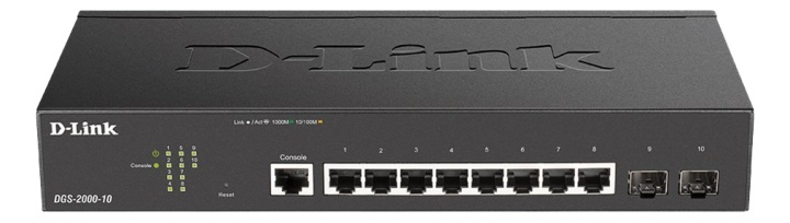 D-Link 8-port Gbit PoE Managed Switch incl. 2 x SFP in de groep COMPUTERS & RANDAPPARATUUR / Netwerk / Schakelaars / 10/100/1000Mbps bij TP E-commerce Nordic AB (A17080)