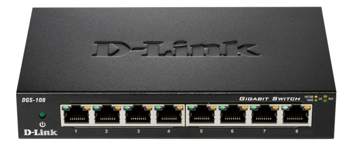D-Link 8-Port Gigabit Ethernet Metal Housing Unmanaged Light Switch in de groep COMPUTERS & RANDAPPARATUUR / Netwerk / Schakelaars bij TP E-commerce Nordic AB (A17081)