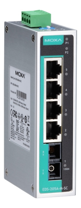 Moxa EDS-205A-M-SC in de groep COMPUTERS & RANDAPPARATUUR / Netwerk / Schakelaars / 10/100Mbps bij TP E-commerce Nordic AB (A17089)