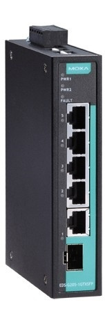 Moxa EDS-G205-1GTXSFP, 5-portars Gigabit switch, redundant ström, sv in de groep COMPUTERS & RANDAPPARATUUR / Netwerk / Schakelaars bij TP E-commerce Nordic AB (A17090)