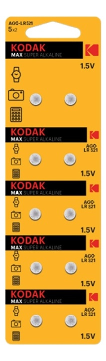 Kodak Kodak MAX AG0/LR521 alkaline battery (10 pack perforated) in de groep HOME ELECTRONICS / Batterijen & Opladers / Batterijen / Knoopcel bij TP E-commerce Nordic AB (A17142)