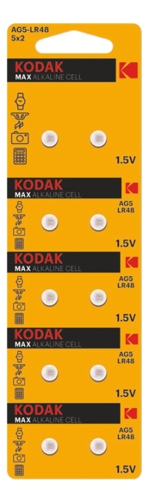 Kodak Kodak MAX AG5/LR48 alkaline battery (10 pack perforated) in de groep HOME ELECTRONICS / Batterijen & Opladers / Batterijen / Knoopcel bij TP E-commerce Nordic AB (A17150)