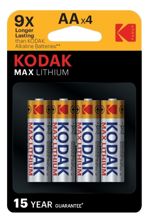 Kodak Kodak Max lithium AA battery (4 pack) in de groep HOME ELECTRONICS / Batterijen & Opladers / Batterijen / Batterijen voor hoortoestellen bij TP E-commerce Nordic AB (A17159)