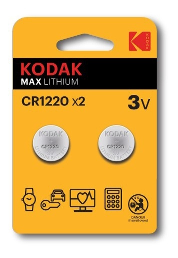Kodak Kodak Max lithium CR1220 battery (2 pack) in de groep HOME ELECTRONICS / Batterijen & Opladers / Batterijen / Knoopcel bij TP E-commerce Nordic AB (A17162)