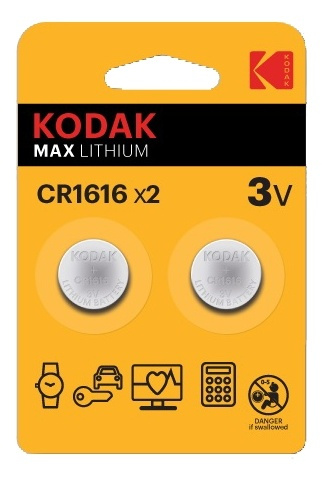 Kodak Kodak Max lithium CR1616 battery (2 pack) in de groep HOME ELECTRONICS / Batterijen & Opladers / Batterijen / Knoopcel bij TP E-commerce Nordic AB (A17163)
